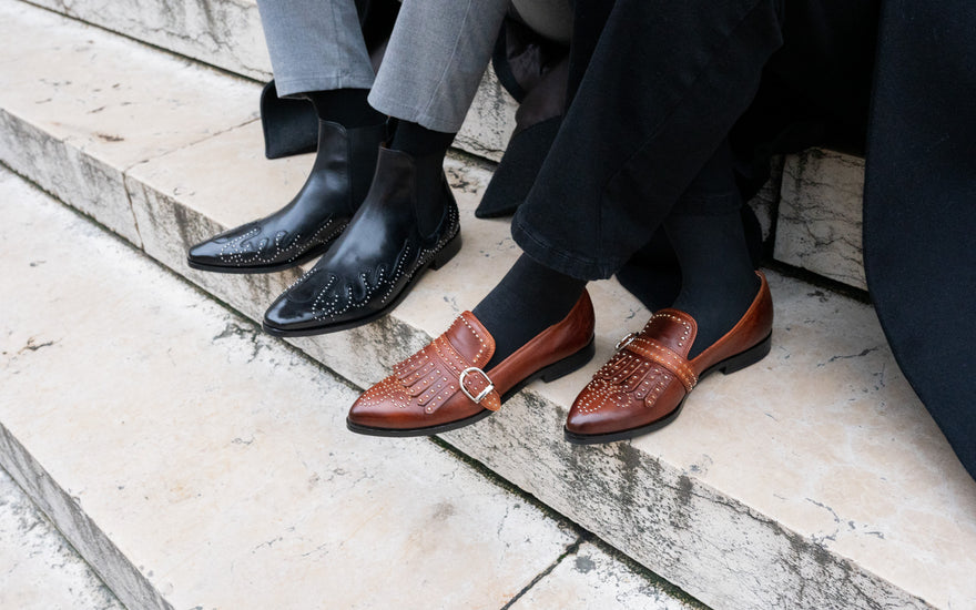 Leren schoenen met metalen details - Melvin & Hamilton